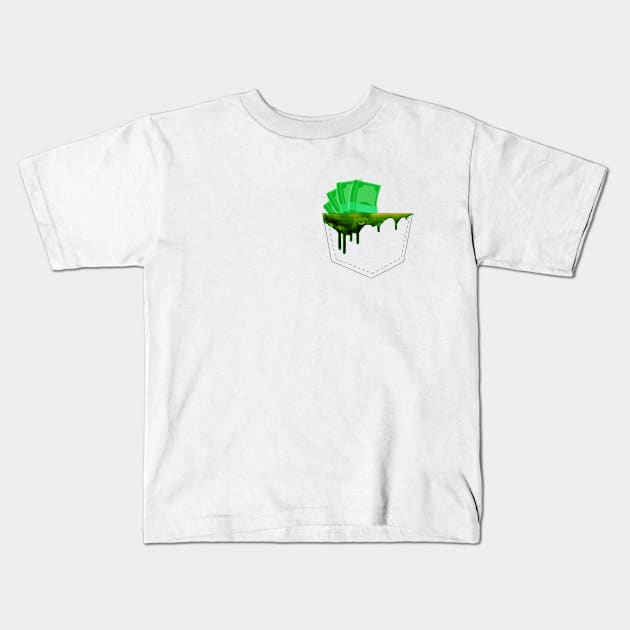 Funny Pocket Money T-shirt Design Idea Kids T-Shirt by werdanepo